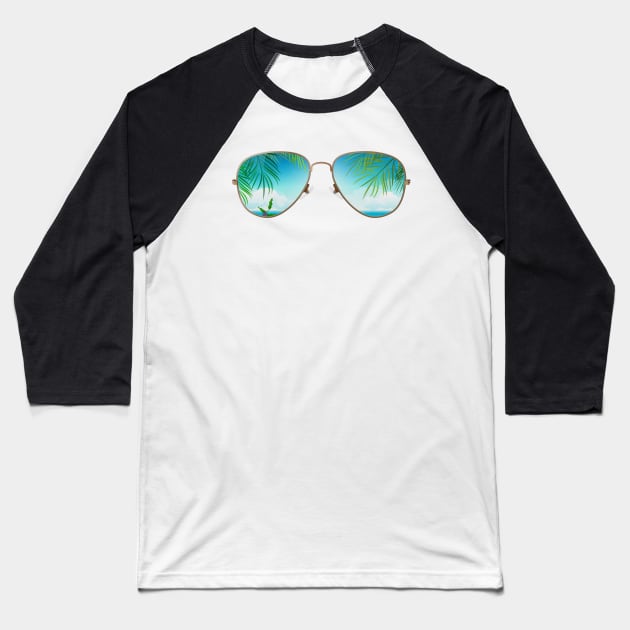 sunglass Baseball T-Shirt by fathiali